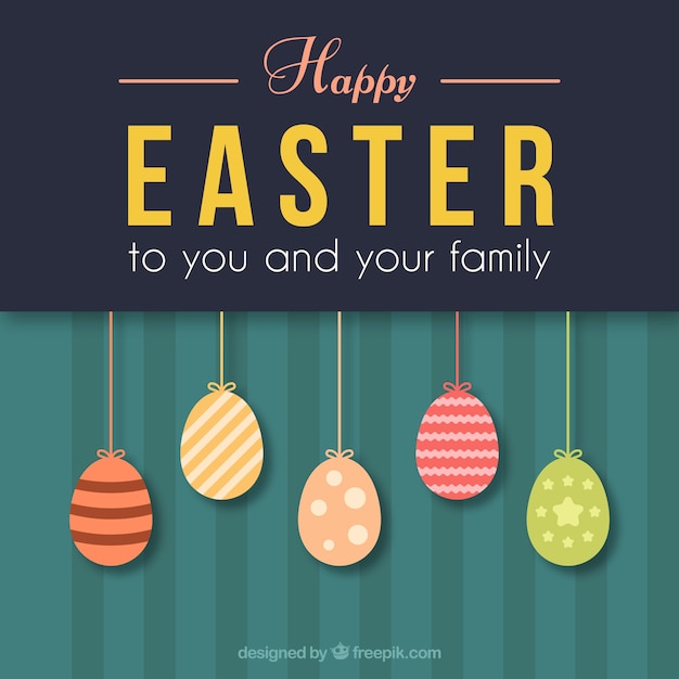 Free vector happy easter background with ornaments