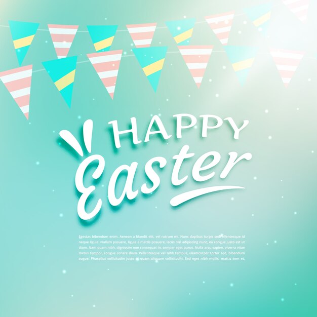 Happy easter blue card