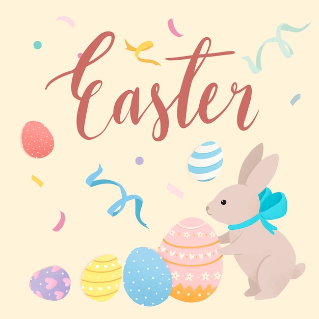 Free vector happy easter card design