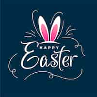 Free vector happy easter card in doodle style