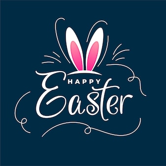 Happy easter card in doodle style Free Vector