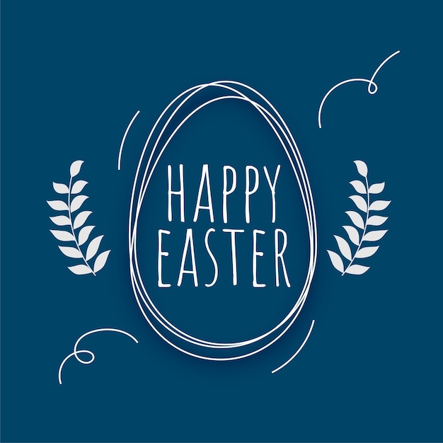 Happy easter card in line style design