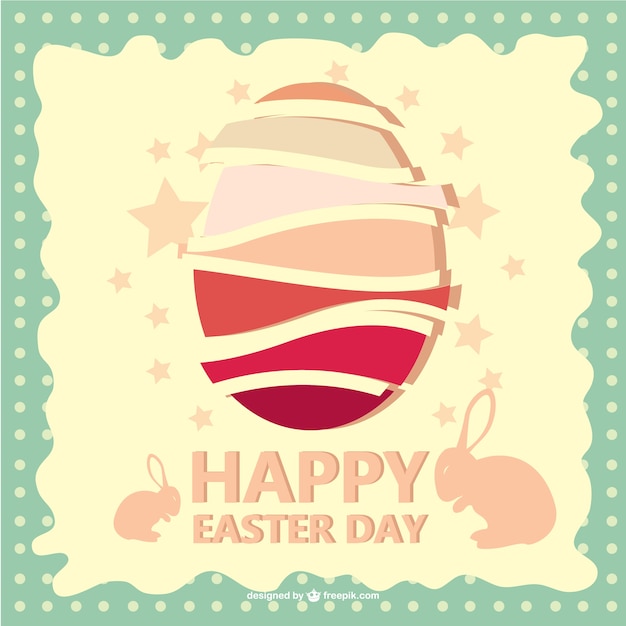 Free vector happy easter card with abstract egg