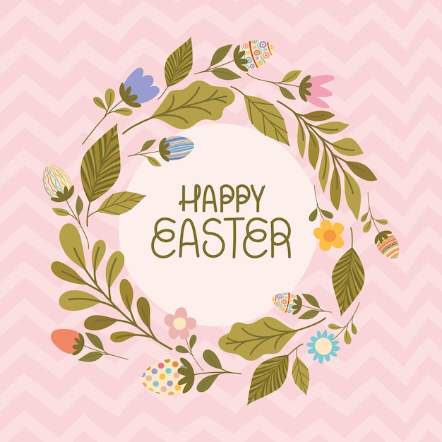 Free vector happy easter card with flowers