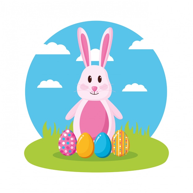 Free vector happy easter celebration illustration