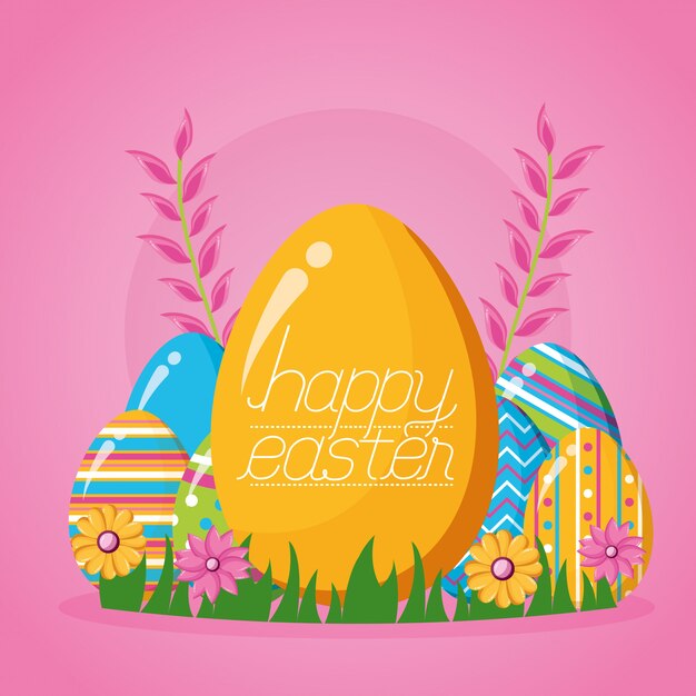 Happy easter celebration illustration