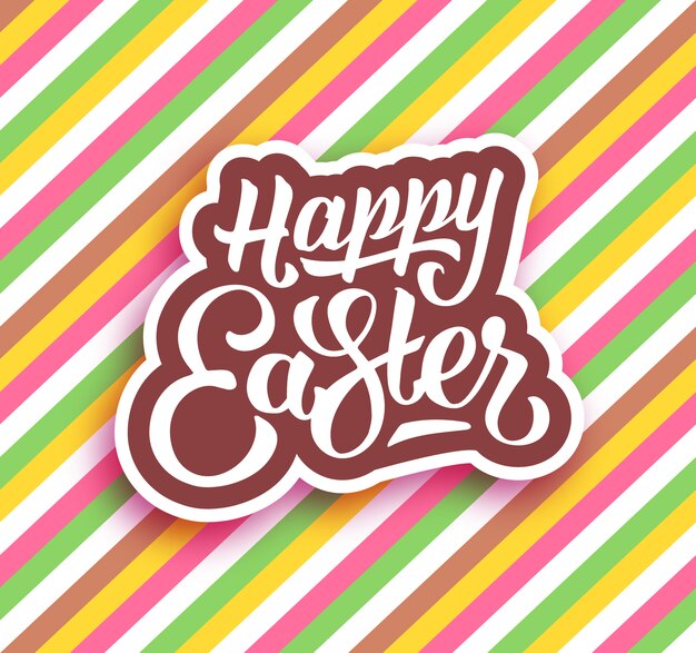 Happy easter on colorful background