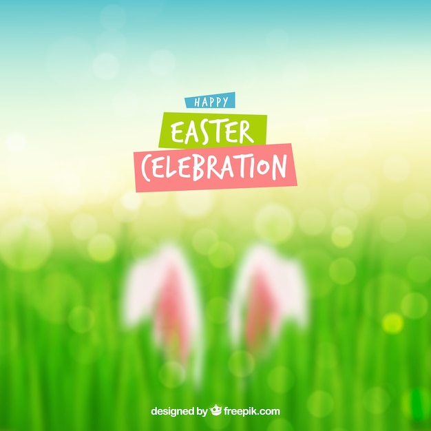 Happy easter day background in blurred style