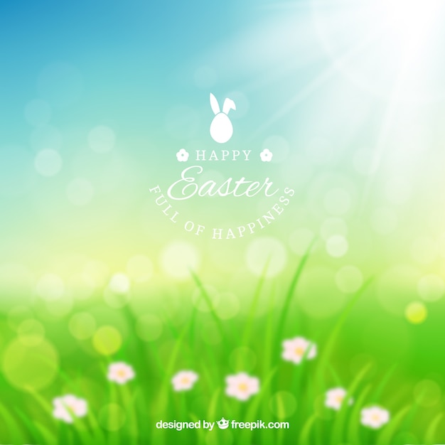 Happy easter day background in blurred style