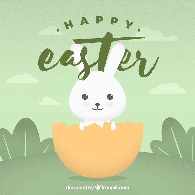 Happy easter day background in flat style