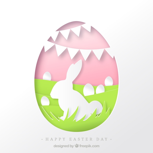 Happy easter day background in paper style