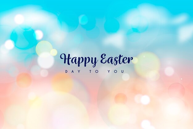 Happy easter day bokeh design