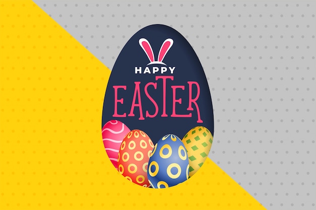 Free vector happy easter day colorful eggs background