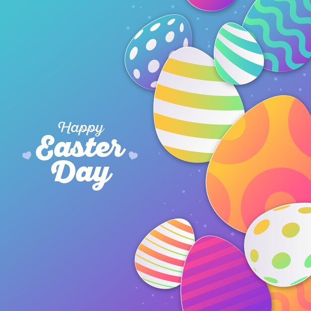 Free vector happy easter day flat design wallpaper