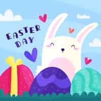 Free vector happy easter day in flat design