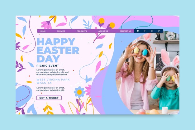 ハッピーイースターのランディングページテンプレート