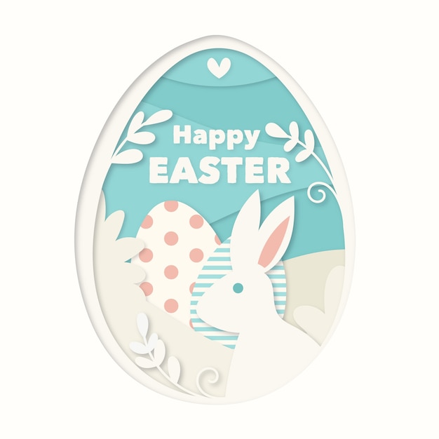 Happy easter day in paper style