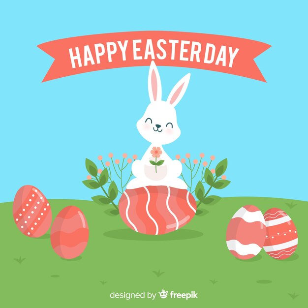 Free vector happy easter day