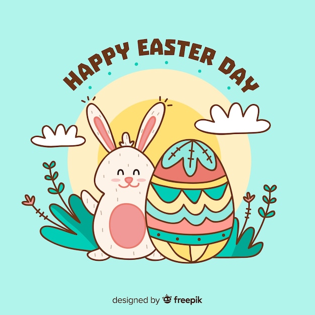 Free vector happy easter day