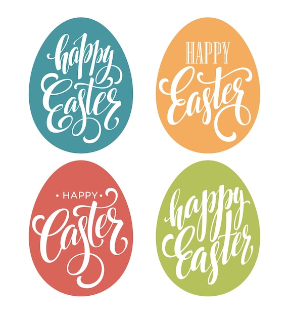 Happy Easter Egg lettering set