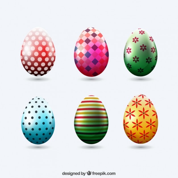 Vettore gratuito happy easter eggs collezione