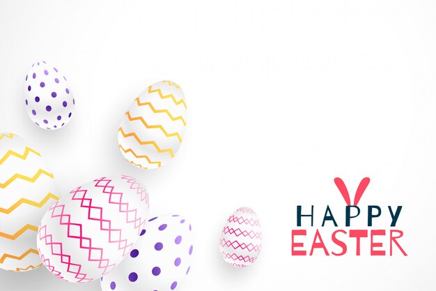 Happy easter festival 3d realistic eggs