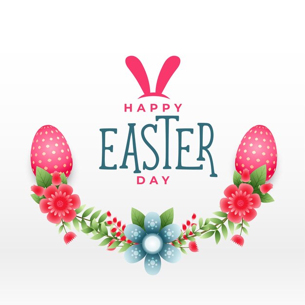 Happy easter flower decorative background