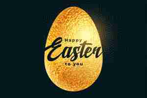 Бесплатное векторное изображение Счастливое пасхальное золотое яйцо в стиле текстурированной фольги