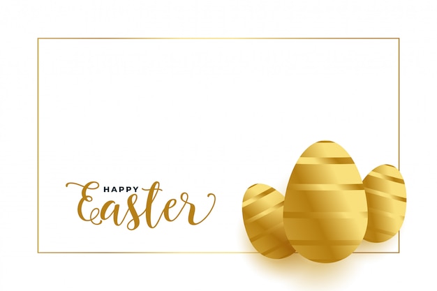 Happy easter golden eggs with text space