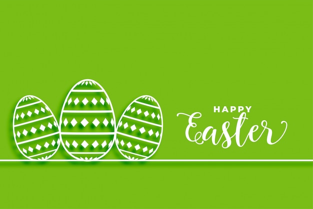 Счастливой Пасхи зеленый фон с яйцами дизайн