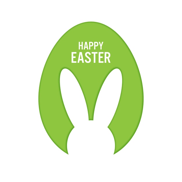 Free vector happy easter greeting card with simple design