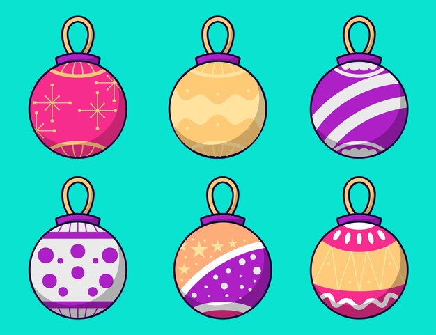 Happy easter in spring holiday Easter baubles set Vector illustration