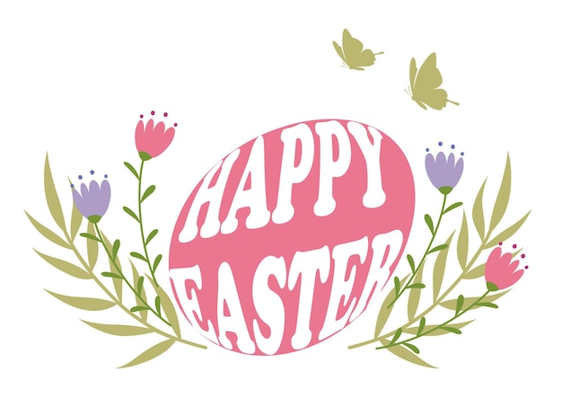 Happy easter vector colorful symbol logo isolated on a white background.