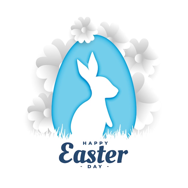 Free vector happy easter wishes greeting in paper style