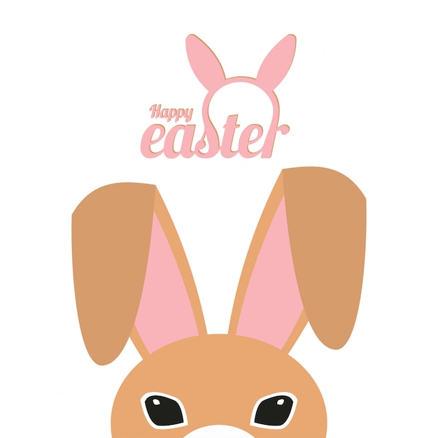 Happy Easter with bunny vector 