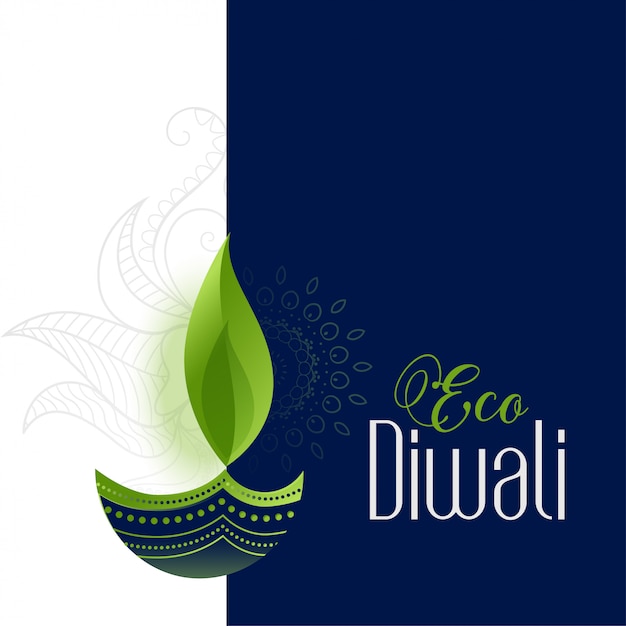 Free vector happy eco and safe diwali