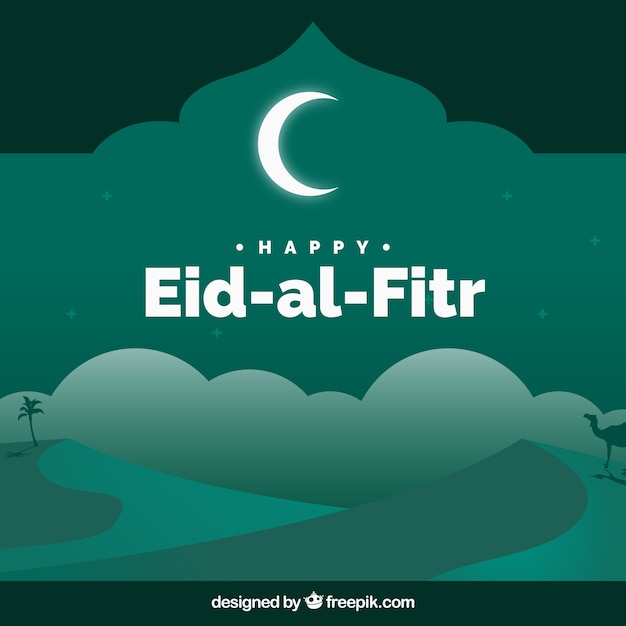 Бесплатное векторное изображение Счастливый eid al fir background
