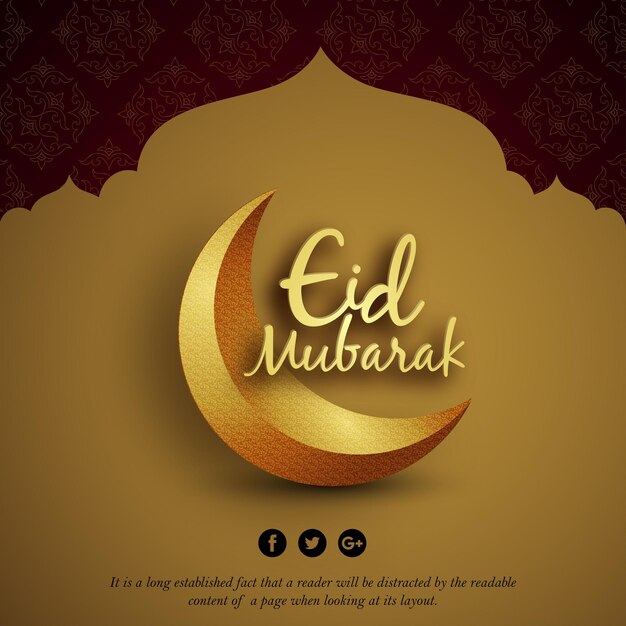 Happy Eid Greetings Beige Maroon Background Islamic Social Media Banner Free Vector