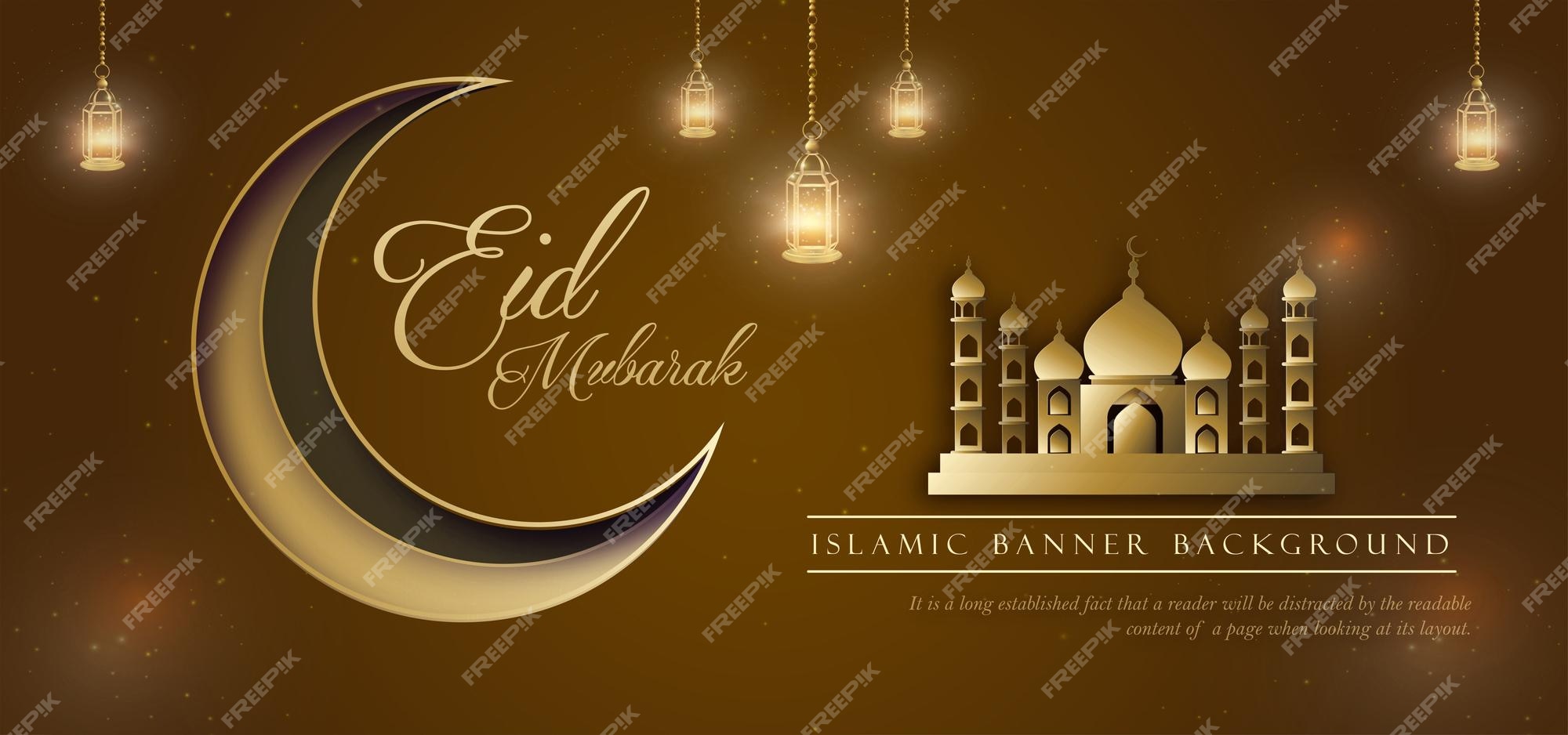 Free Vector | Happy eid greetings islamic social media banner ...
