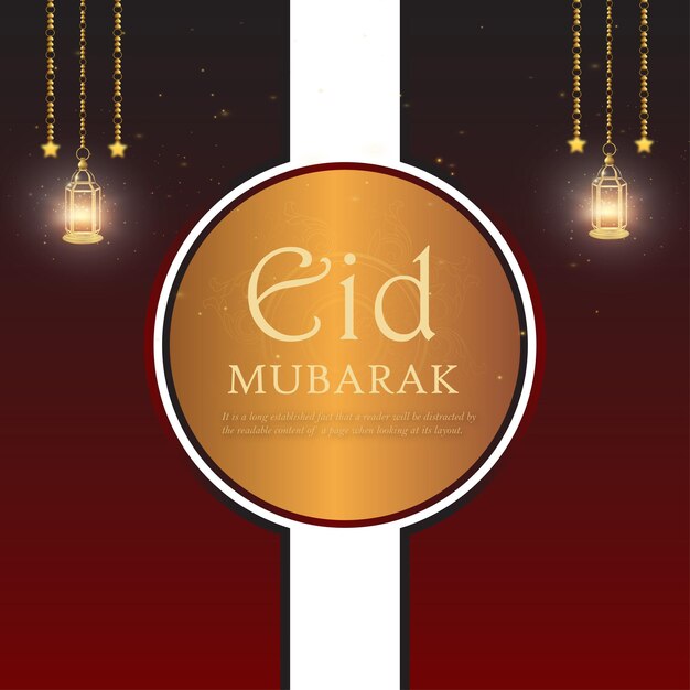 Happy eid greetings maroon brown background islamic social media banner