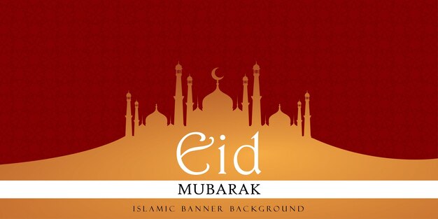 Happy Eid Приветствия Красном Бежевом Фоне Баннер Исламских Социальных Средств Бесплатные Векторные