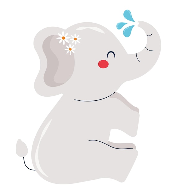 Free vector happy elephant thailand