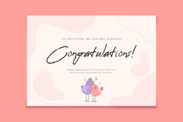 Free vector happy engagement card template