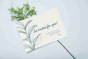 Free vector happy engagement card with flowers