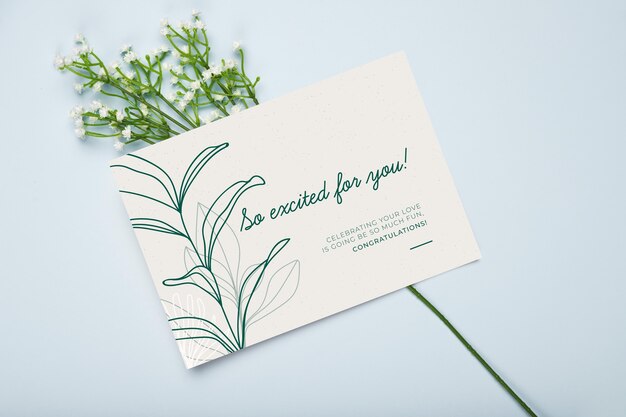 Happy engagement card with flowers