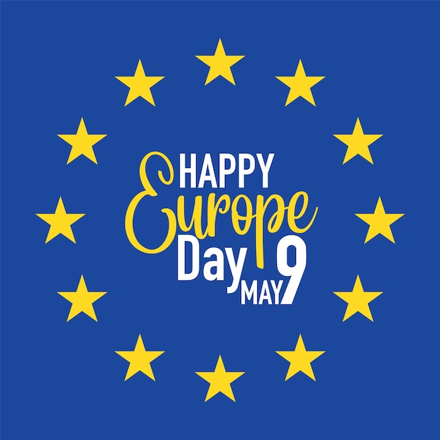 Vettore gratuito happy europe day vector design per banner o poster