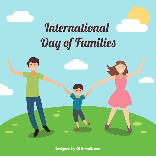 Free vector happy family day in hand drawn style