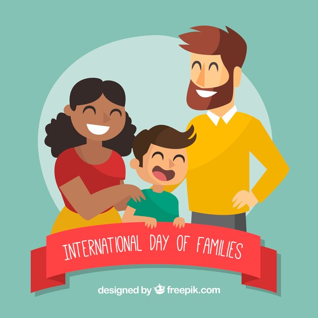 Happy family day in hand drawn style