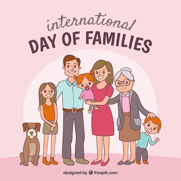 Free vector happy family day in hand drawn style