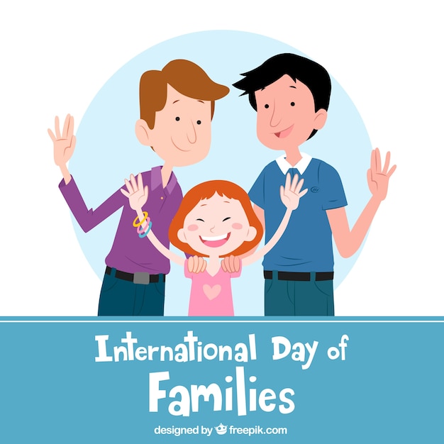 Happy family day in hand drawn style